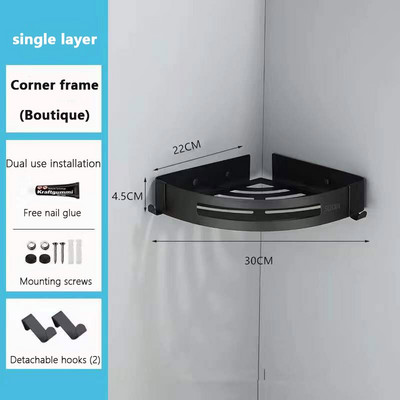 Zuhanyzós tárolóállvány Falra szerelhető polcszerszámok Fürdőszoba-rendezők Tartozékok Sarokpolctartó fúró-WC tartóval