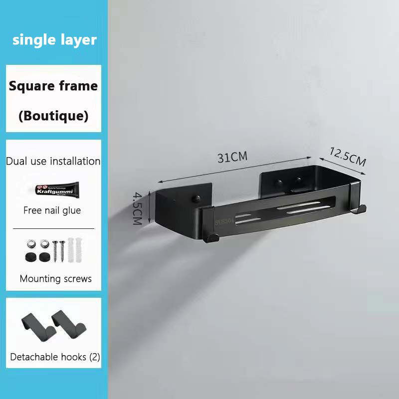 Zuhanyzós tárolóállvány Falra szerelhető polcszerszámok Fürdőszoba-rendezők Tartozékok Sarokpolctartó fúró-WC tartóval