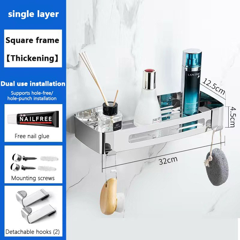 Zuhanyzós tárolóállvány Falra szerelhető polcszerszámok Fürdőszoba-rendezők Tartozékok Sarokpolctartó fúró-WC tartóval