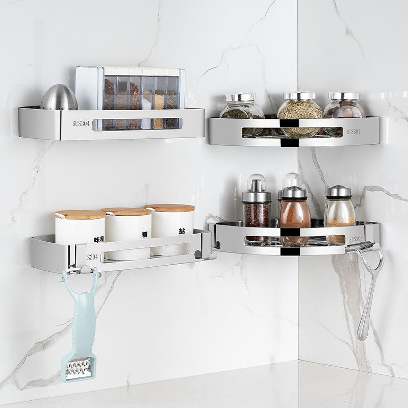 Zuhanyzós tárolóállvány Falra szerelhető polcszerszámok Fürdőszoba-rendezők Tartozékok Sarokpolctartó fúró-WC tartóval