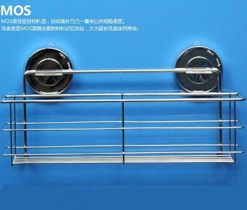 Fürdőszoba polc rendszerező zuhany tároló állvány rozsdamentes acél falra szerelhető WC sampon tartó fúrás nélkül vákuum szívókorong
