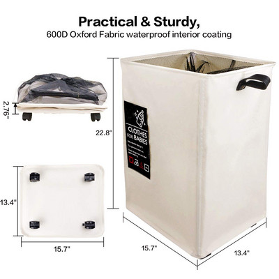 Gördülő kerekű összecsukható szennyes kosár Ruhák Pamut Vízálló mosótáskák Hálós húzózsinór Piknik Összecsukható Hordozható Habarcs