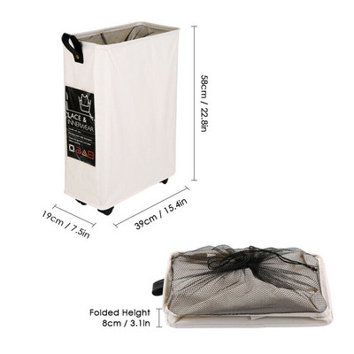 Gördülő kerekű összecsukható szennyes kosár Ruhák Pamut Vízálló mosótáskák Hálós húzózsinór Piknik Összecsukható Hordozható Habarcs
