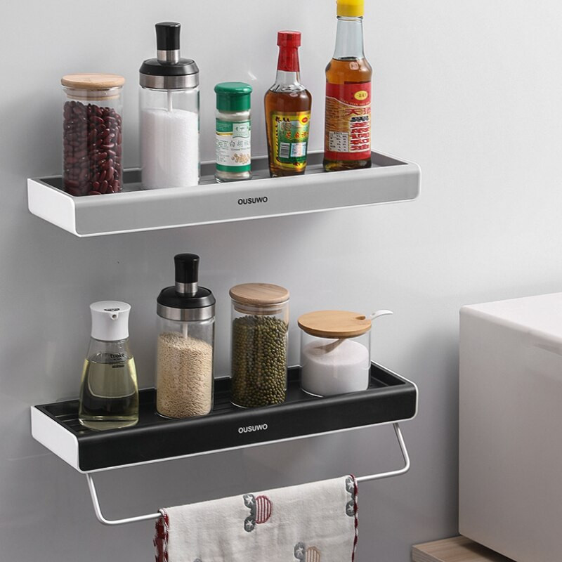 Fürdőszoba polc fúró nélküli rendszerező zuhany tároló állvány sampon polcok falra szerelhető törülközőtartó törülközőtartóval tárolási kiegészítők