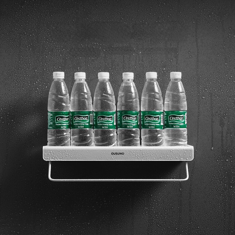 Fürdőszoba polc fúró nélküli rendszerező zuhany tároló állvány sampon polcok falra szerelhető törülközőtartó törülközőtartóval tárolási kiegészítők