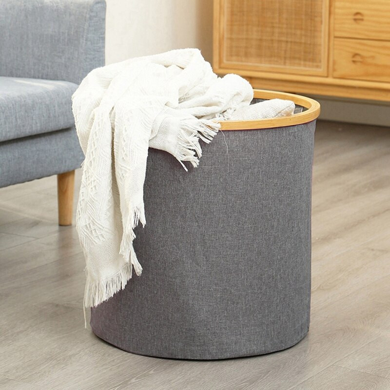 Skalbinių krepšelis su dangteliu Vonios kambarys Nešvarių drabužių laikymo krepšys Neperšlampamas skalbinių laikiklis Didelis įvairių daiktų laikymo krepšeliai