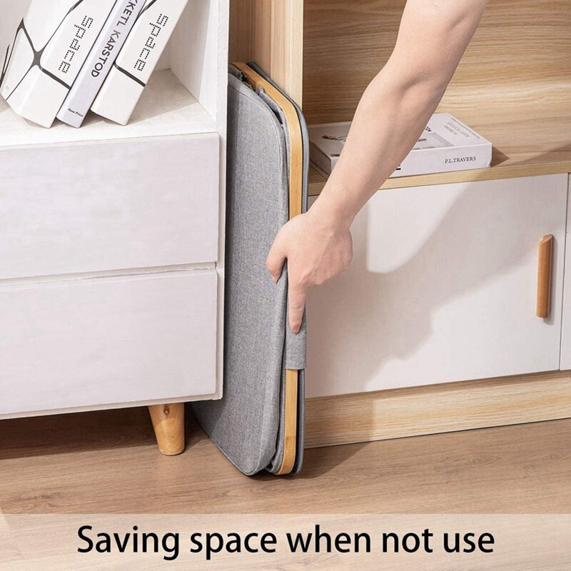 Skalbinių krepšelis su dangteliu, vandeniui atsparus sulankstomas skalbinių krepšelis su dangteliu su rankena Dideli bambuko nešvarūs drabužiai / žaislai / šiukšlės