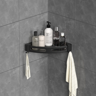 Accesorii de duș Suport de depozitare pentru baie Suport fără perforare montat pe perete Baie Accesorii pentru depozitare pentru baie Raft de colț triunghi
