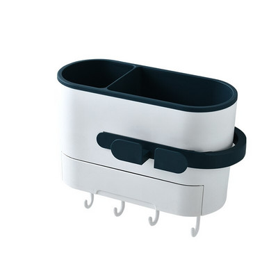 Fürdőszoba tároló falra szerelhető hajszárító tartó állvány Műanyag polcok fürdőszobai piperecikkekhez Sminkrendező