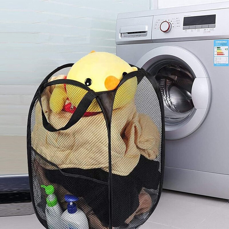 Sulankstomas skalbinių krepšelio tinklelis, sulankstomas skalbinių gaubtas, nešiojamas tinklinis skalbinių krepšelio krepšys, skirtas namų vaikams