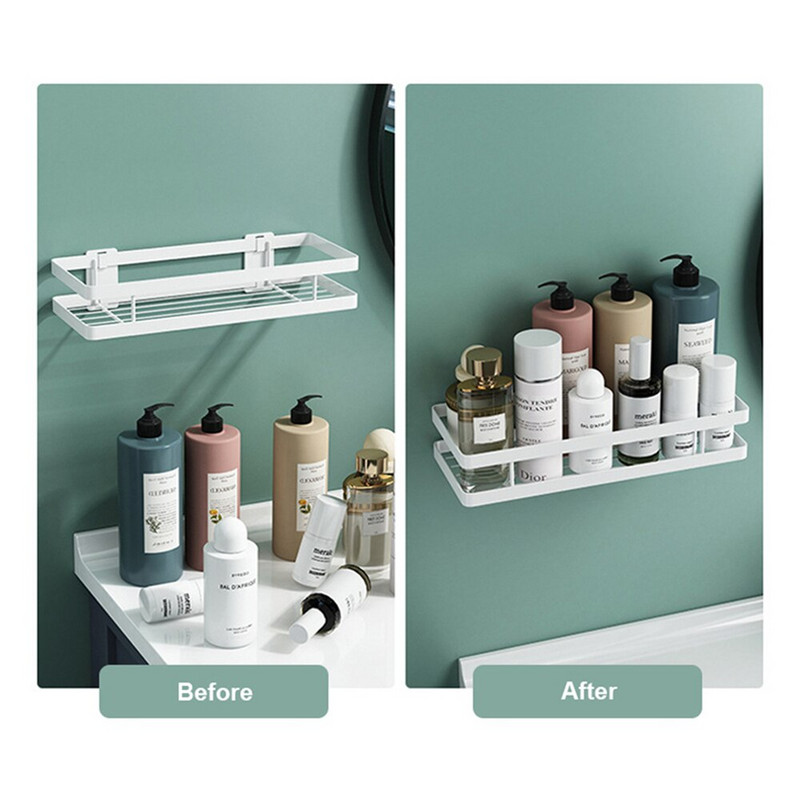 Šiaurės šalių vonios lentynos be perforavimo, stiprios laikančiosios įvairios apkrovos laikymo lentynos Daugiafunkcinis virtuvės prieskonių butelių laikiklis