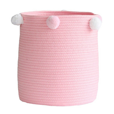 1kom višenamjenska košara za rublje Ručno tkana kutija za pohranu raznih stvari Košara za rublje od pamučnog užeta sklopiva