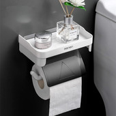 Suport de depozitare cu role de hârtie pentru montare pe perete Suport pentru hârtie igienică multifuncțional Raft pentru baie Raft pentru baie 3 culori
