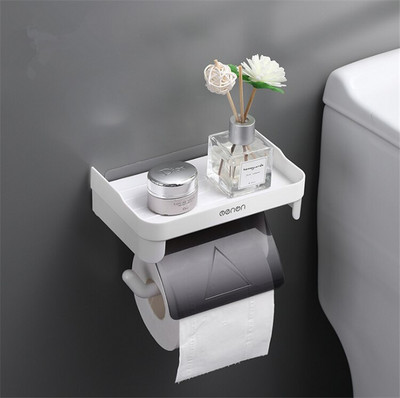 Suport de depozitare cu role de hârtie pentru montare pe perete Suport pentru hârtie igienică multifuncțional Raft pentru baie Raft pentru baie 3 culori