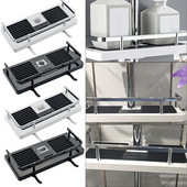 Издръжлив рафт за съхранение в банята Рафт за душ Рафт за табла за шампоан Един слой Без пробиване Повдигаща се душ глава Поставка за душ бар