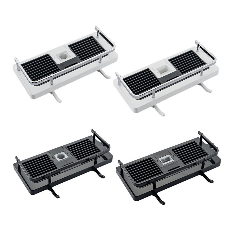 Издръжлив рафт за съхранение в банята Рафт за душ Рафт за табла за шампоан Един слой Без пробиване Повдигаща се душ глава Поставка за душ бар