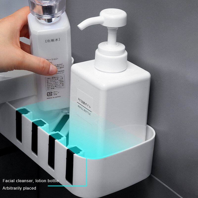 Suport de depozitare de colț cu cârlig, raft de baie, organizator, depozitare șampon pentru menajeră de bucătărie, pe perete, accesorii de baie