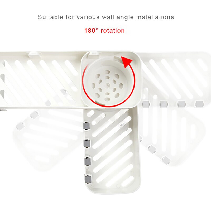 Suport de depozitare de colț cu cârlig, raft de baie, organizator, depozitare șampon pentru menajeră de bucătărie, pe perete, accesorii de baie