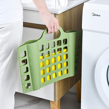 Сгъваема кошница за пране Монтирана на стена Кошница за съхранение на мръсни дрехи Кошница за съхранение на тоалетна за смяна на дрехи за домашна баня