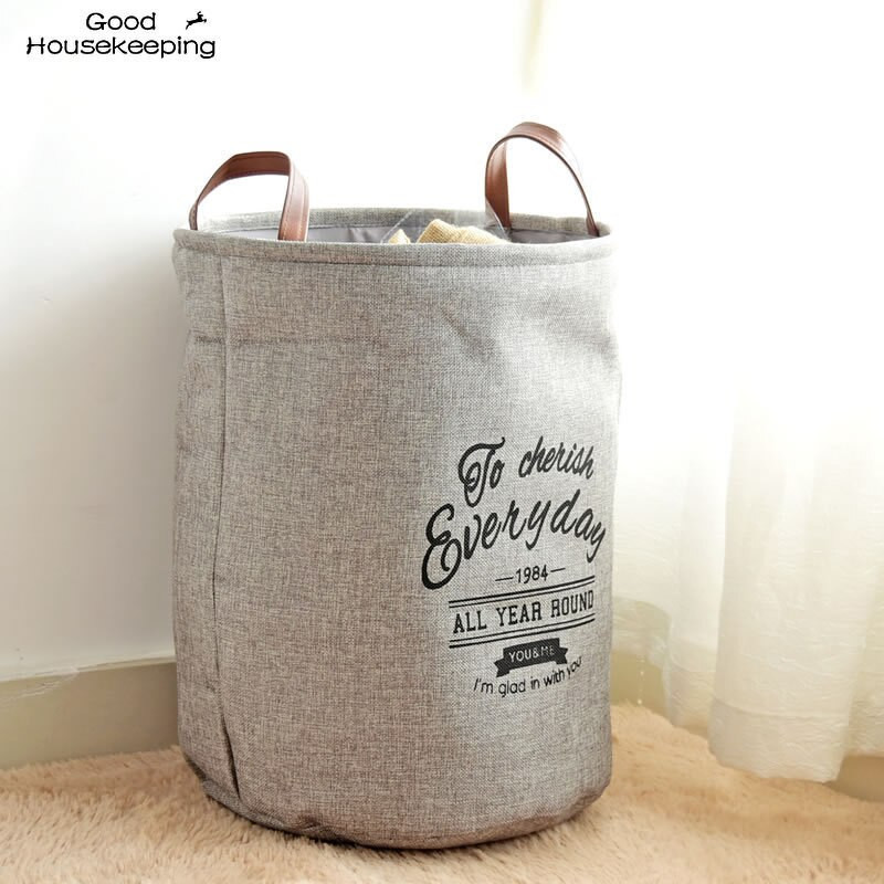 Kiváló minőségű kosártartó mosókosár játék tároló doboz nagy táska pamut mosás piszkos ruhák nagy kosár szervező szemetes fogantyú