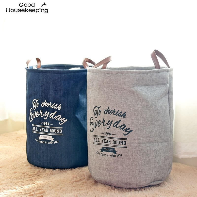 Kiváló minőségű kosártartó mosókosár játék tároló doboz nagy táska pamut mosás piszkos ruhák nagy kosár szervező szemetes fogantyú