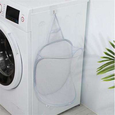 Összehajtható mosodai kosár Fürdőszoba Tároló Ruha Szervező Háztartási Tároló Vödör Falra akasztható Tárolókosár