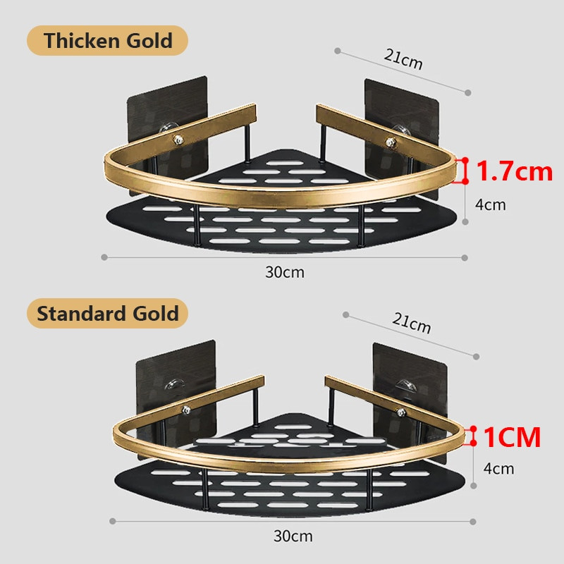 Vonios kambario kampinė lentyna be gręžimo Nerūdijanti erdvė Aliuminis dušo laikiklis Šampūno laikiklis Vonios kambario priedai