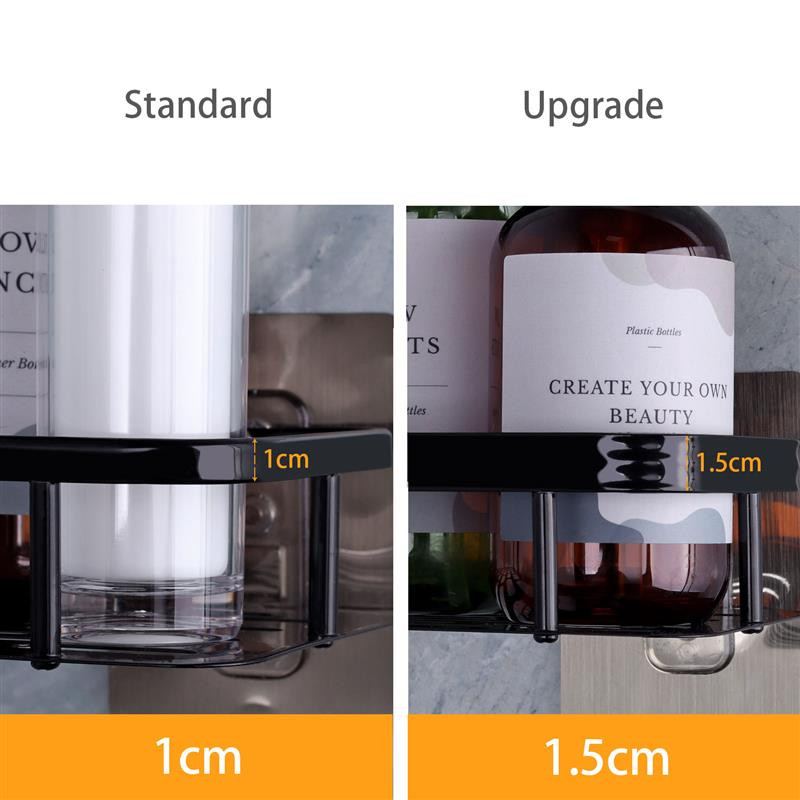 Vonios kambario lentynos be smūgių Sieninės šampūno laikymo lentynos, skirtos virtuvės laikikliui, kvadratinis aliuminio vonios laikiklio priedas