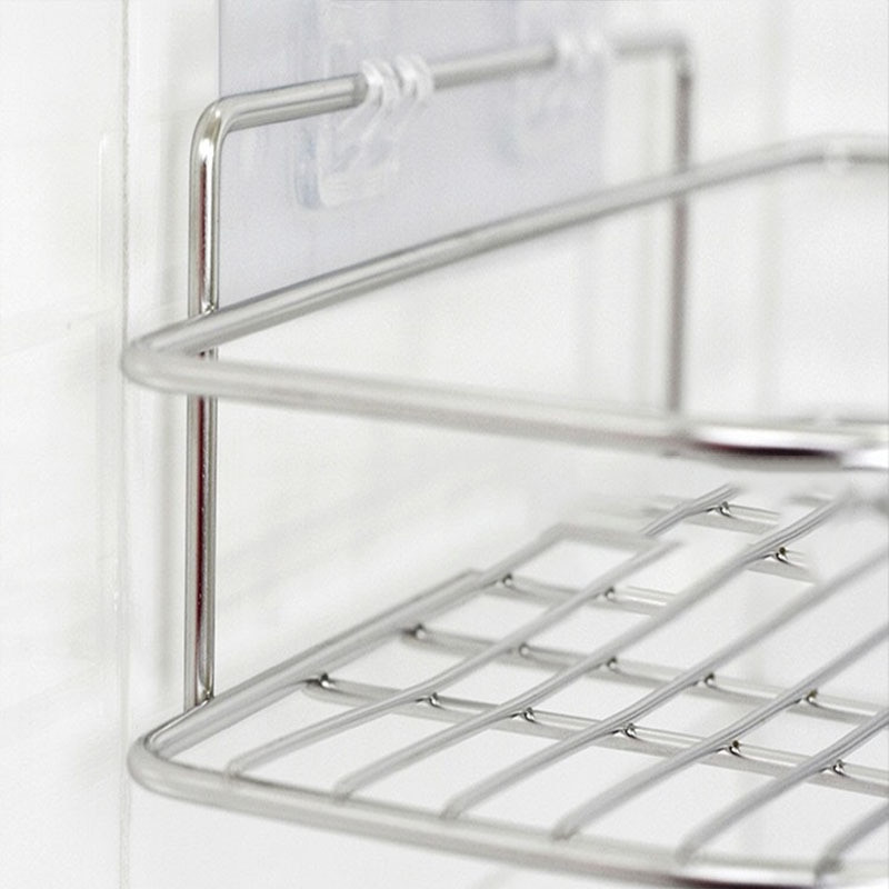 Suport de colț Love din oțel inoxidabil neperforat Bucătărie Baie Dormitor Suport de depozitare Trepied îngroșat Raft de depozitare