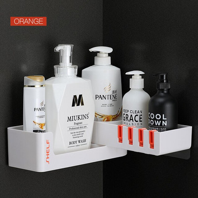 Fürdőszoba polc Sarokpolcok Sampon tartó Konyhai tároló állvány rendetlenség zuhany rendszerező fal Fürdőszoba kiegészítők Ingyenes lyukasztás