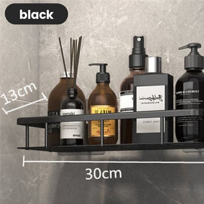 Prabangios vonios lentynos be gręžimo Nerūdijančios aliuminio dušo sieninės lentynos šampūnas rankšluosčių laikiklis Vonios kambario tvarkyklės priedas