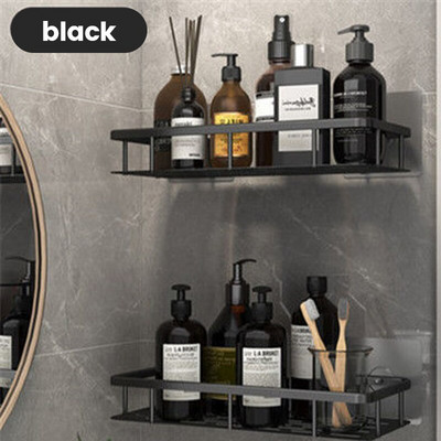 Prabangios vonios lentynos be gręžimo Nerūdijančios aliuminio dušo sieninės lentynos šampūnas rankšluosčių laikiklis Vonios kambario tvarkyklės priedas