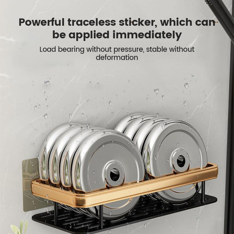 Prabangios vonios lentynos be gręžimo Nerūdijančios aliuminio dušo sieninės lentynos šampūnas rankšluosčių laikiklis Vonios kambario tvarkyklės priedas