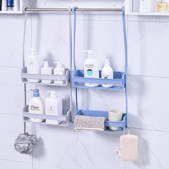Μπάνιο Διπλά στρώματα Κρεμαστό ράφι Προμήθειες μπάνιου Ράφι αποθήκευσης Πλαστικό DIY Organizer ντουζιέρα Τακτοποιημένη αποθήκευση κουζίνας