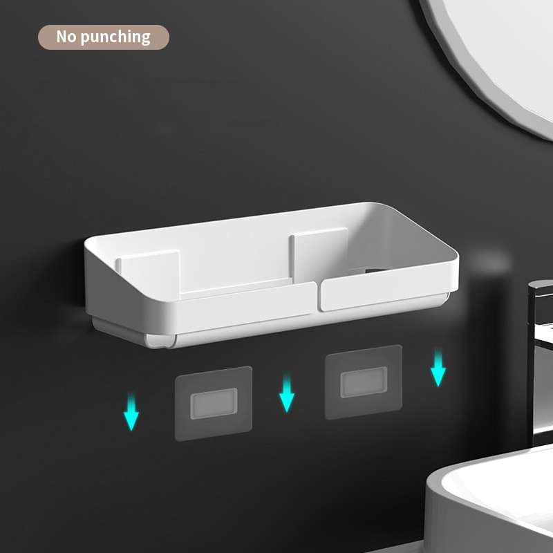 Vannitoa tarvikud Riiul Hoiu Organisaator Seinale paigaldatav köök Tehasekandik Vannikosmeetika Dekoratiivne ilma puurimiseta