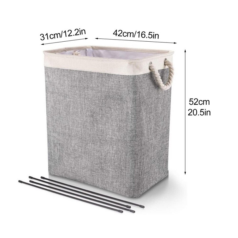 Coș de depozitare Coșuri țesătură pliabilă Haine murdare Bumbac frânghie Mâner pliabil Economisește spațiu Coș de rufe durabil