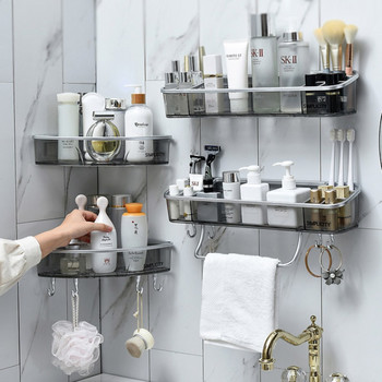Ράφια μπάνιου χωρίς τρυπάνι με πετσέτα οργάνωσης μακιγιάζ Επιτοίχια οργάνωση περιποίησης επιδερμίδας Μπάνιο καλλυντικά σαμπουάν ράφι αποθήκευσης