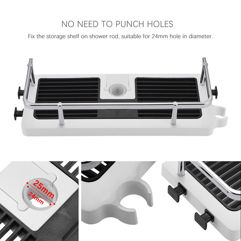 Novi držač za pohranu tuša, organizator, polica za kupaonicu, postolje za pladanj za šampon, bez bušenja, plutajuća polica za zidne predmete za kućanstvo