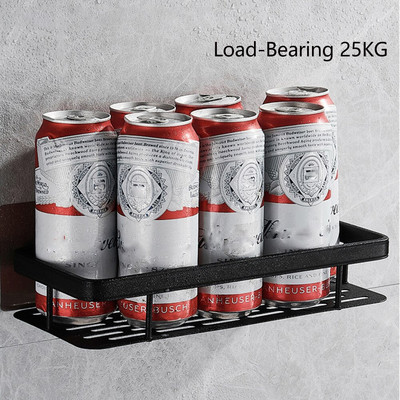 Fürdőszoba polcfal fúrás nélkül Rozsdaálló alumínium polc sampon törölközőtartó Fürdőszoba luxus rendező tartozék