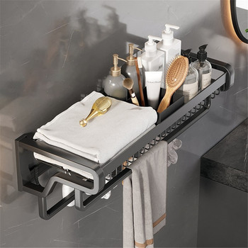 Σχάρα για πετσέτες μπάνιου Πτυσσόμενη μπάρα πετσετών Χωρίς τρυπάνι Αποθήκευση μπάνιου Χώρος ραφιού Αλουμίνιο Αλουμινένιο δωμάτιο για στεγνωτήριο ρούχων Οργανωτής τουαλέτας