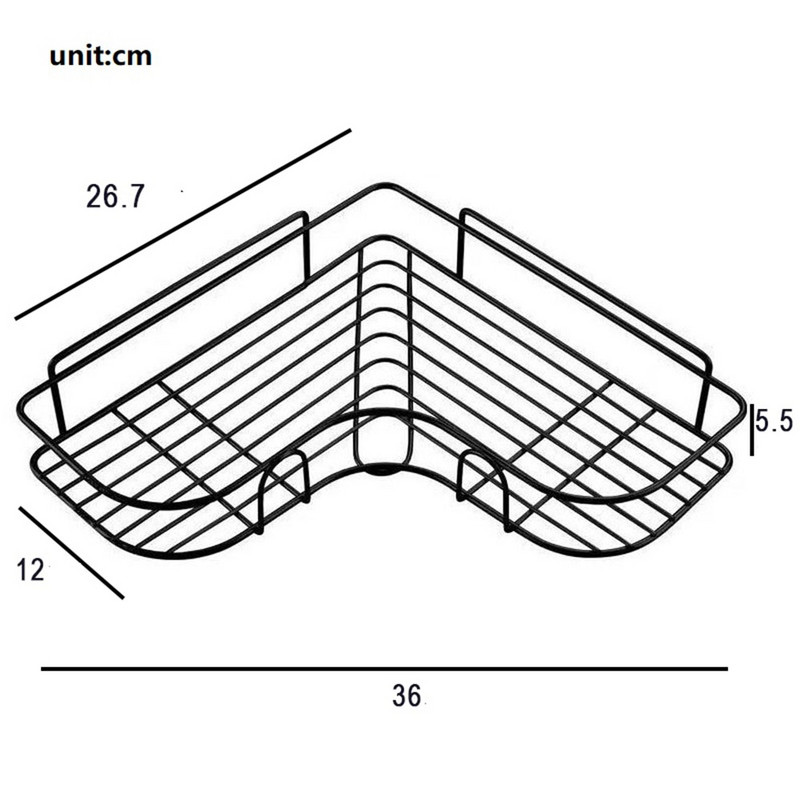 1 db fürdőszobai polc zuhanyfalra szerelhető sampon tároló tapadókoronggal, fúrás nélkül Konyhai tároló Fürdőszoba kiegészítők
