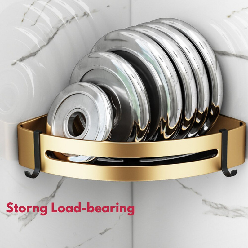 Prabangus vonios lentynų rinkinys trikampis kampinis dušo laikiklis Sieninė lentyna tualeto lentyna Organizatorius Vonios baldų komplektai Auksiniai