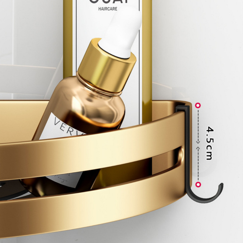 Prabangus vonios lentynų rinkinys trikampis kampinis dušo laikiklis Sieninė lentyna tualeto lentyna Organizatorius Vonios baldų komplektai Auksiniai