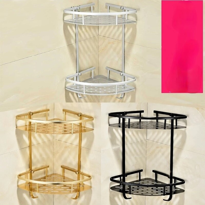 Kabantys vonios lentynos Vonios kambario lentynų tvarkytuvas 2 sluoksnių kampinė lentyna be smūgio šampūno laikiklis laikymo stovas tualeto krepšelio laikiklis