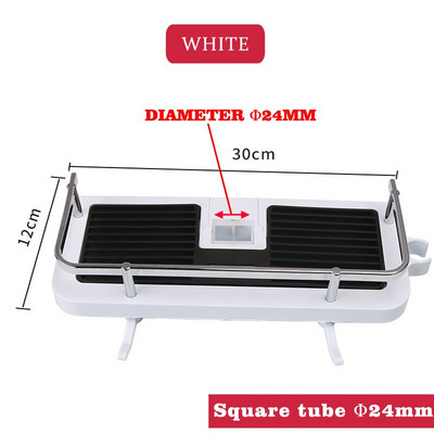 Zuhany tároló tartó állvány Fürdőszoba Emelőrúd Tartó tálca Lyukasztás nélkül ABS szervező fürdőszobai polc