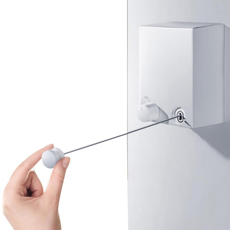 Ištraukiama patalpų drabužių kabykla, virvė, pritvirtinta prie sienos, kabykla, rankšluosčių džiovinimo kabykla, lanksti drabužių linija Vonios drabužių džiovintuvas