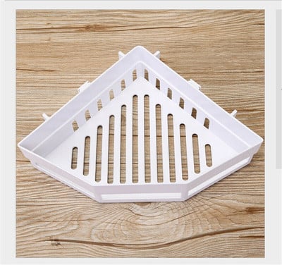 Siurbimo sienelė trikampė dušo kabinos lentyna be pėdsakų plastikinė vonios kambario kampinė vonios lentyna.