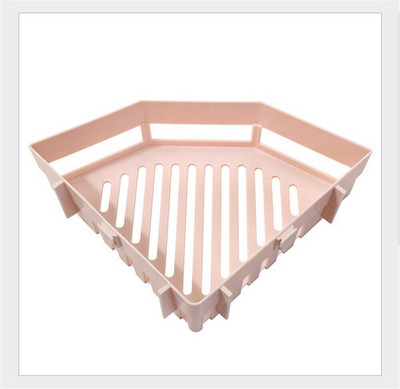 Siurbimo sienelė trikampė dušo kabinos lentyna be pėdsakų plastikinė vonios kambario kampinė vonios lentyna.