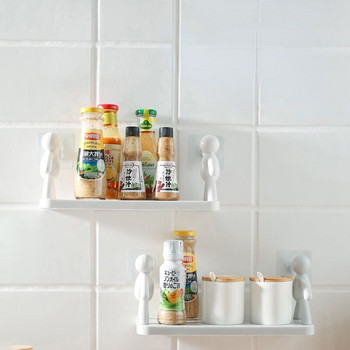 Ράφια ραφιών φινιρίσματος με καρυκεύματα κουζίνας για οικιακό μπάνιο τοίχου χωρίς τρύπες με σχάρα αποθήκευσης γάντζου Κουτί οργάνωσης μπάνιου