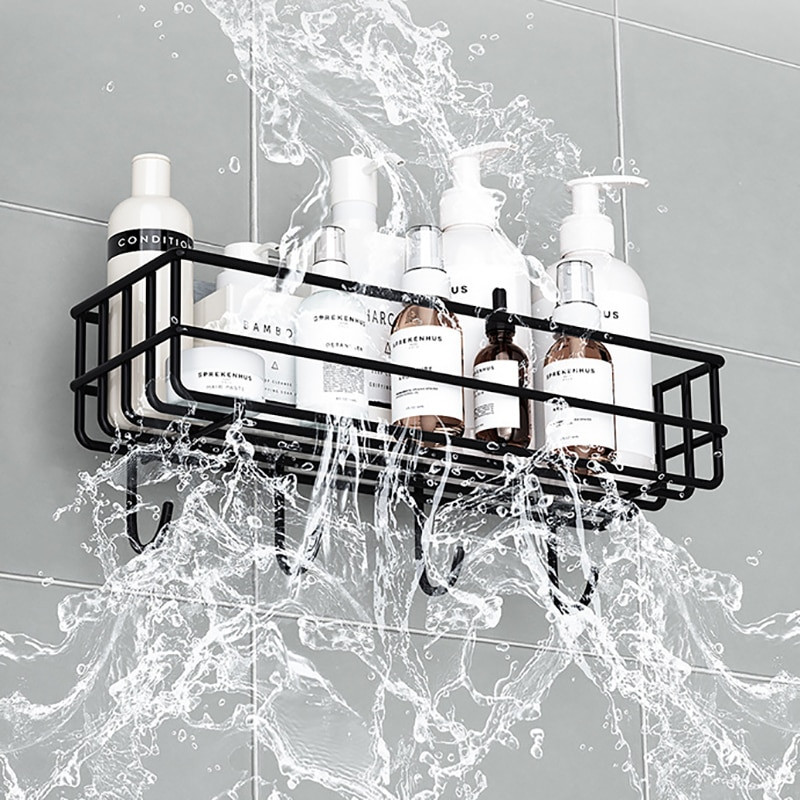 Prie sienos tvirtinamos vonios lentynos dušo lentynos lentynos Klijai laikymo laikiklis Vonios laikiklis Kabantis krepšelis Vonios priedai